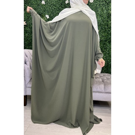 Abaya manches papillon en soie de Médine