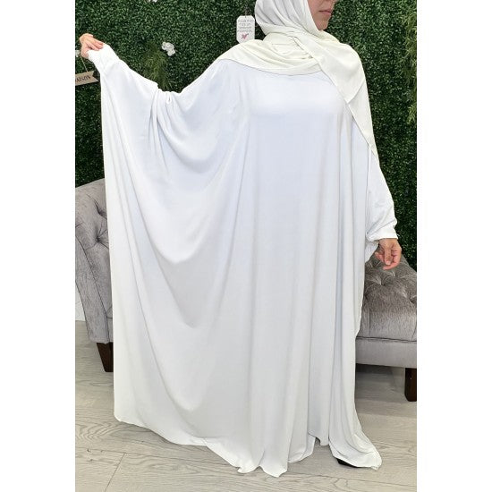 Abaya manches papillon en soie de Médine