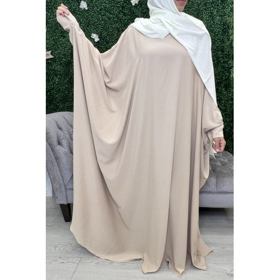 Abaya manches papillon en soie de Médine