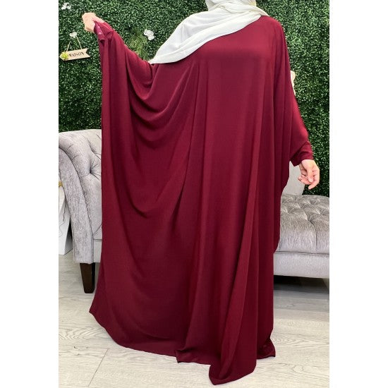 Abaya manches papillon en soie de Médine