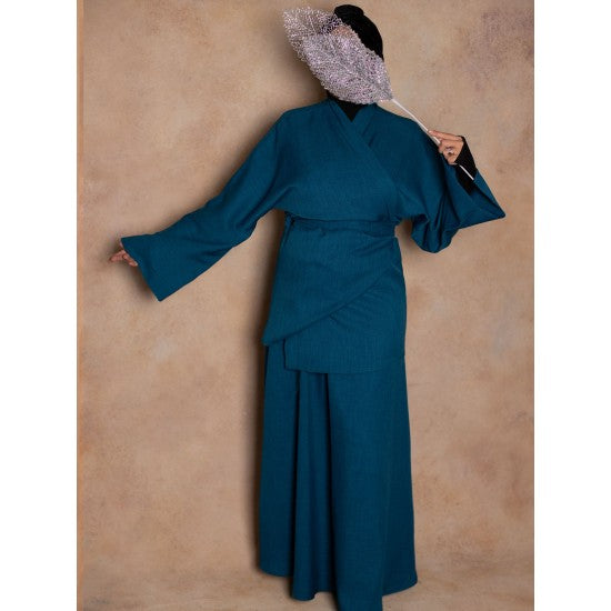 Ensemble kimono croisé et jupe