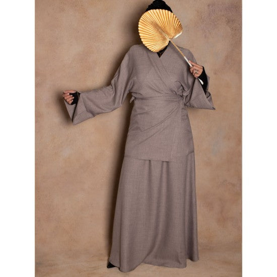 Ensemble kimono croisé et jupe