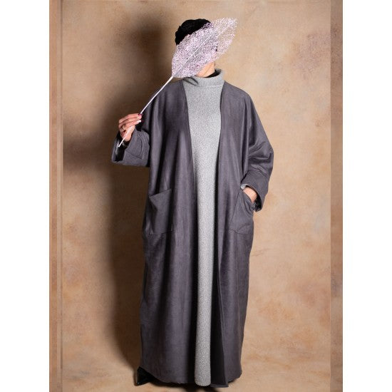 Gilet long velours doux