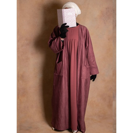 Gilet long velours doux