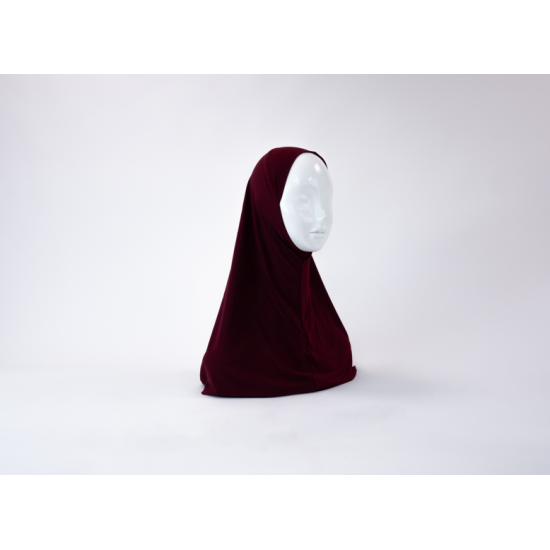 Hijab lycra 1 piece bicolor bordeau