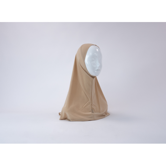 Hijab lycra 1 piece camel foncé