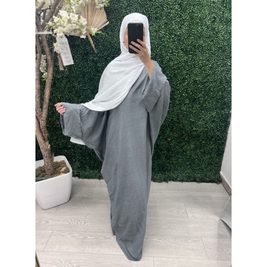 Abaya manches papillon en lin
