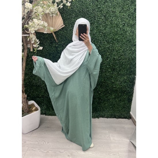 Abaya manches papillon en lin