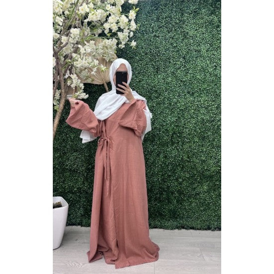 Abaya portefeuille en lin