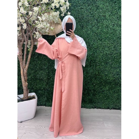 Abaya portefeuille en lin