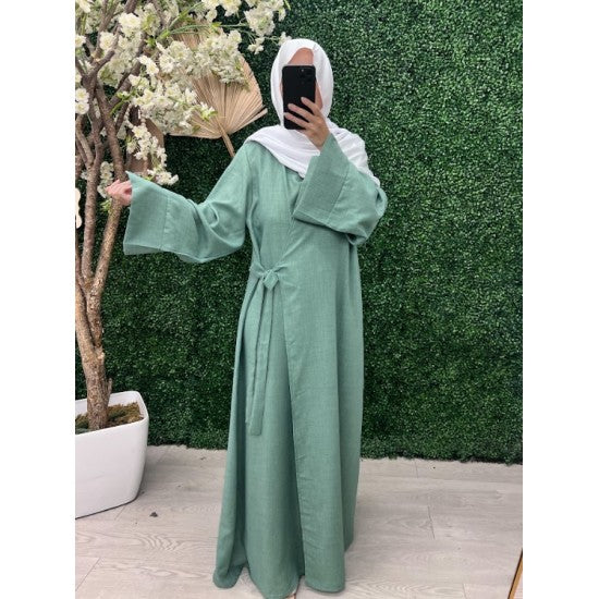 Abaya portefeuille en lin