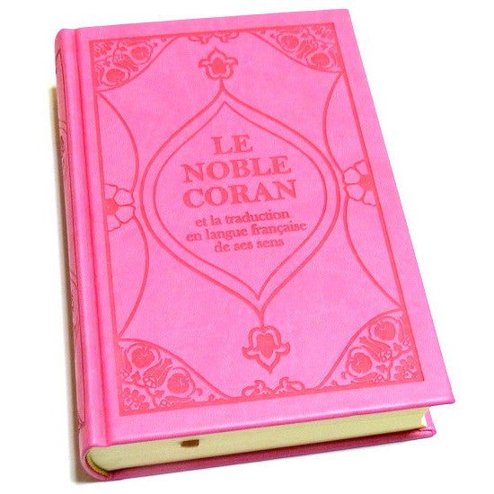 Coran rose fushia Francais arabe petit format