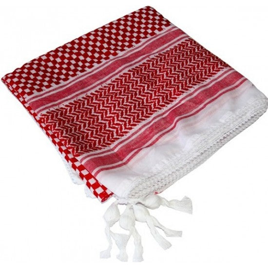 Foulard jordanien traditionnel rouge et blanc
