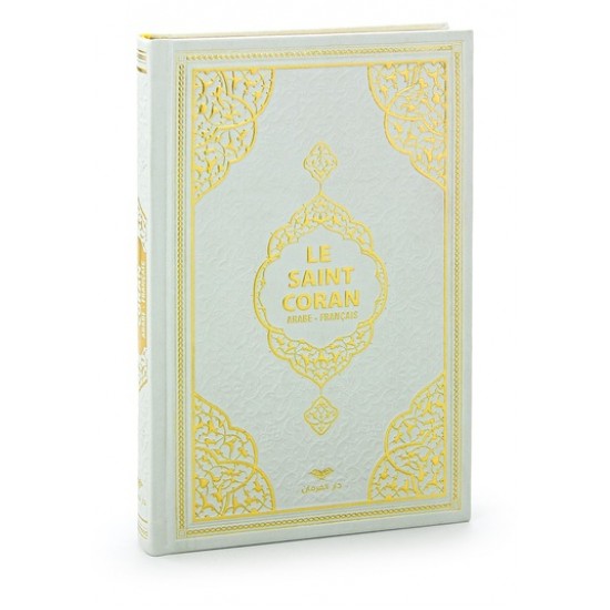 Le Saint Coran arabe-francais BLANC/DORE Petit format
