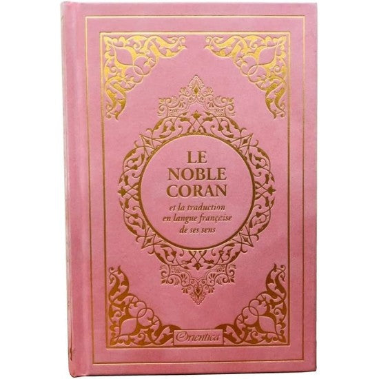 Le Noble Coran avec traduction en Langue Française de ses sens Rose Format Moyen