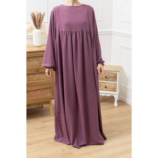 Abaya à découpe horizontale avec manches bouffantes en jazz