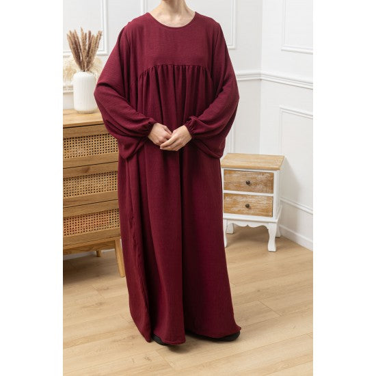 Abaya à découpe horizontale avec manches bouffantes en jazz