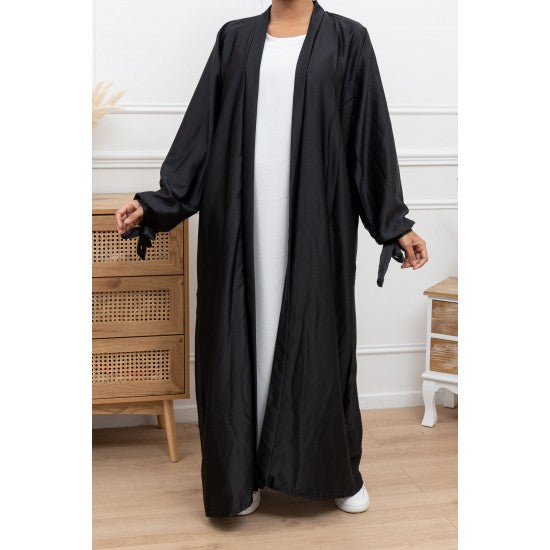 Kimono satiné à manches nouées