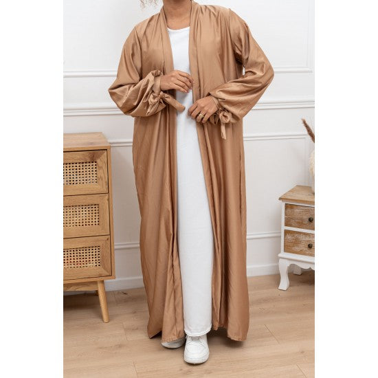 Kimono satiné à manches nouées