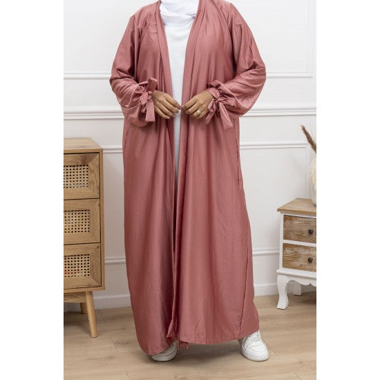 Kimono satiné à manches nouées