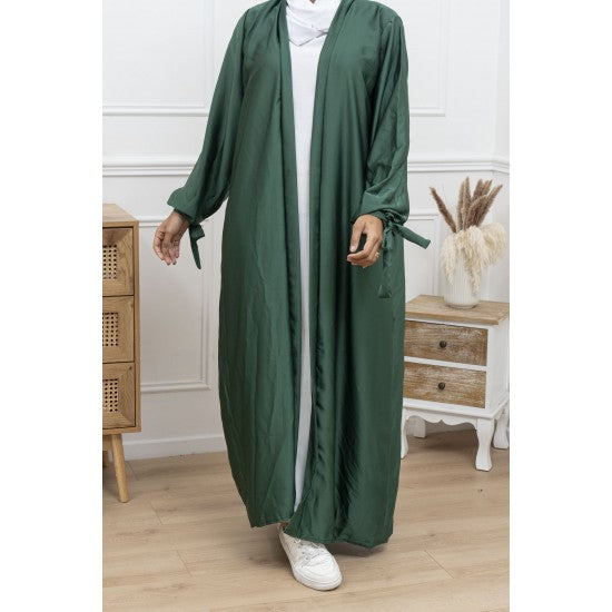 Kimono satiné à manches nouées