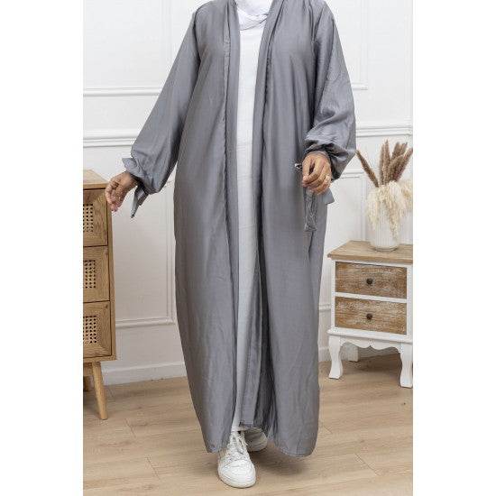 Kimono satiné à manches nouées