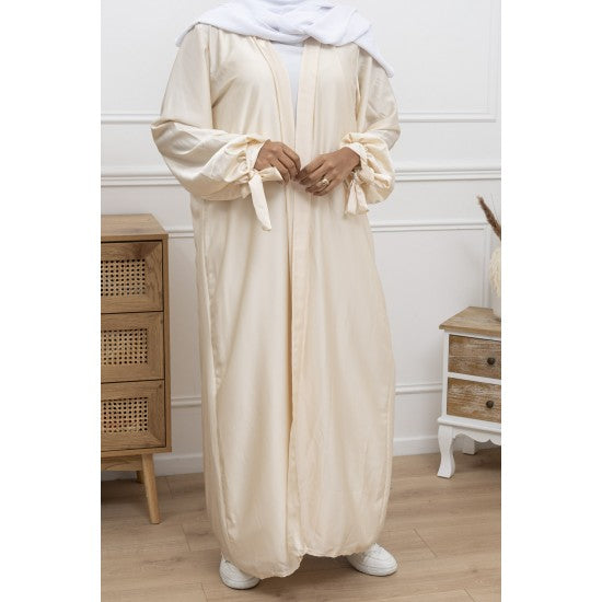 Kimono satiné à manches nouées