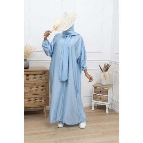 Abaya de prière satinée avec voile intégré