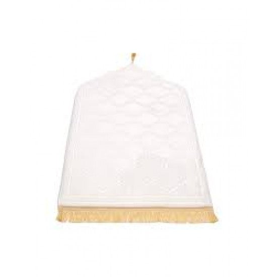 Tapis de prière épais princesse blanc et doré