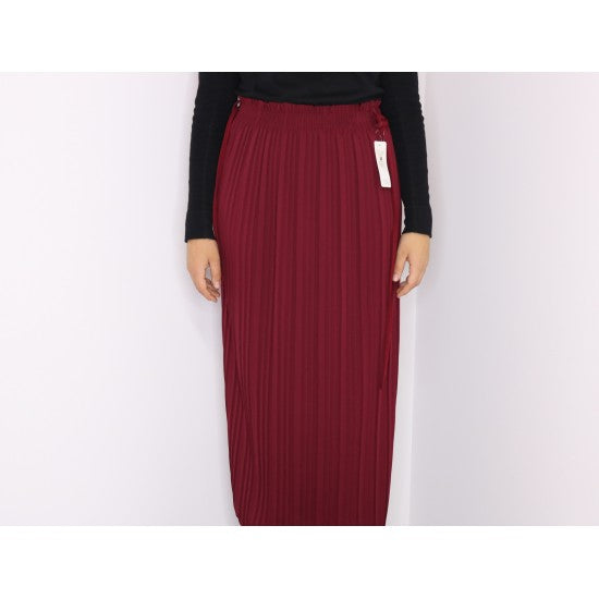 Jupe opaque plissée à taille élastique