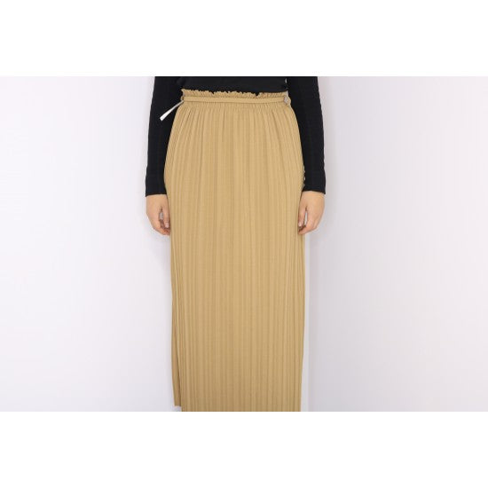 Jupe opaque plissée à taille élastique