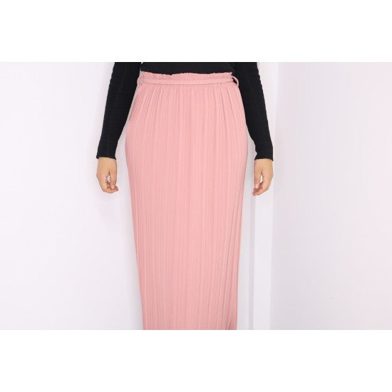 Jupe opaque plissée à taille élastique