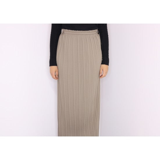 Jupe opaque plissée à taille élastique