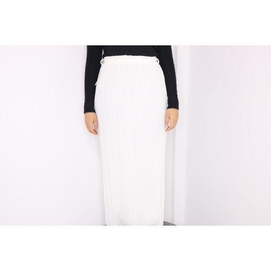 Jupe opaque plissée à taille élastique