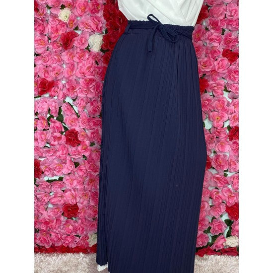 Jupe opaque plissée à taille élastique