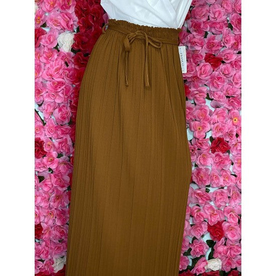 Jupe opaque plissée à taille élastique