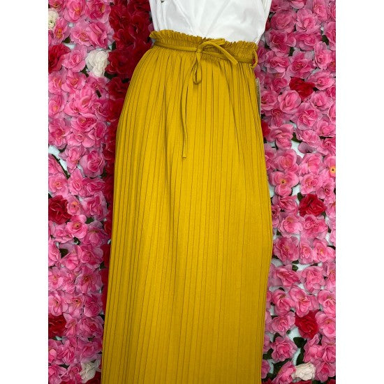 Jupe opaque plissée à taille élastique