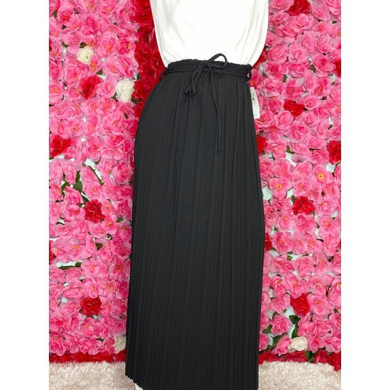 Jupe opaque plissée à taille élastique