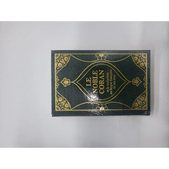 Le Noble Coran avec traduction en Langue Française de ses sens Vert Olive Doré Format Moyen
