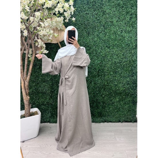 Abaya portefeuille en lin